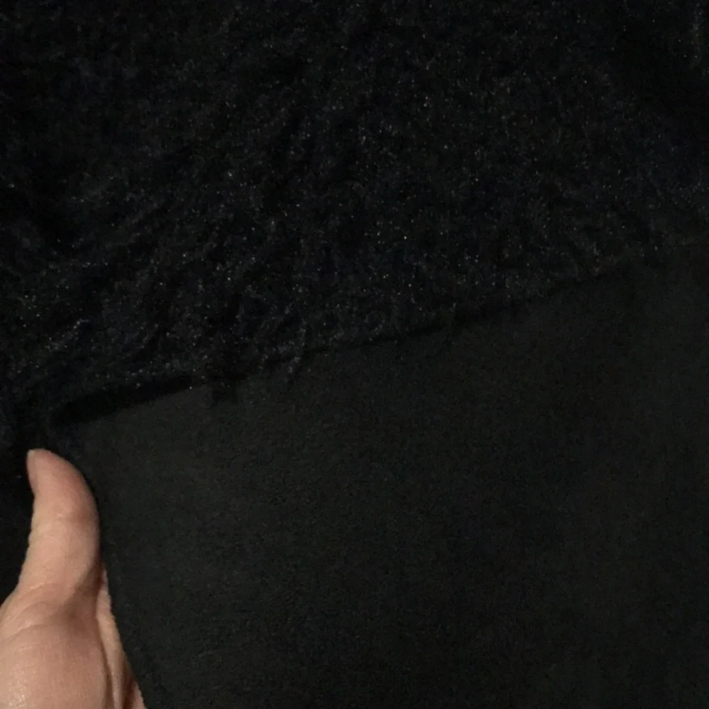 QED London Black Ultrasuede Sleeveless Overcoat - Picture 5 of 5